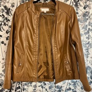 Brown leather jacket